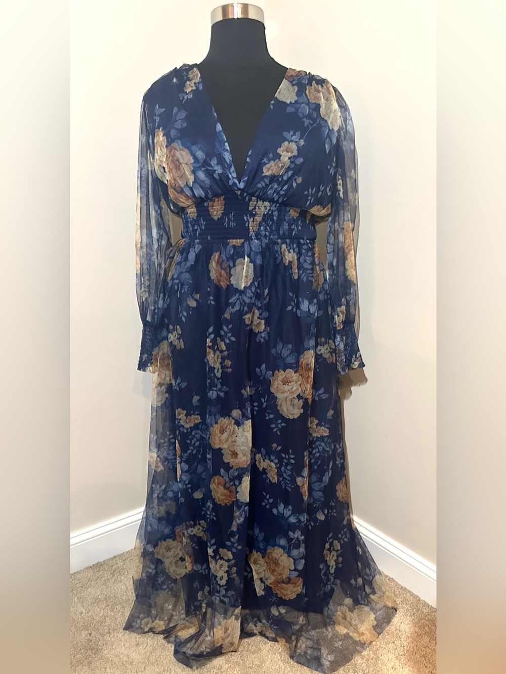 Baltic Born Layla wedding guest dress in navy 2x